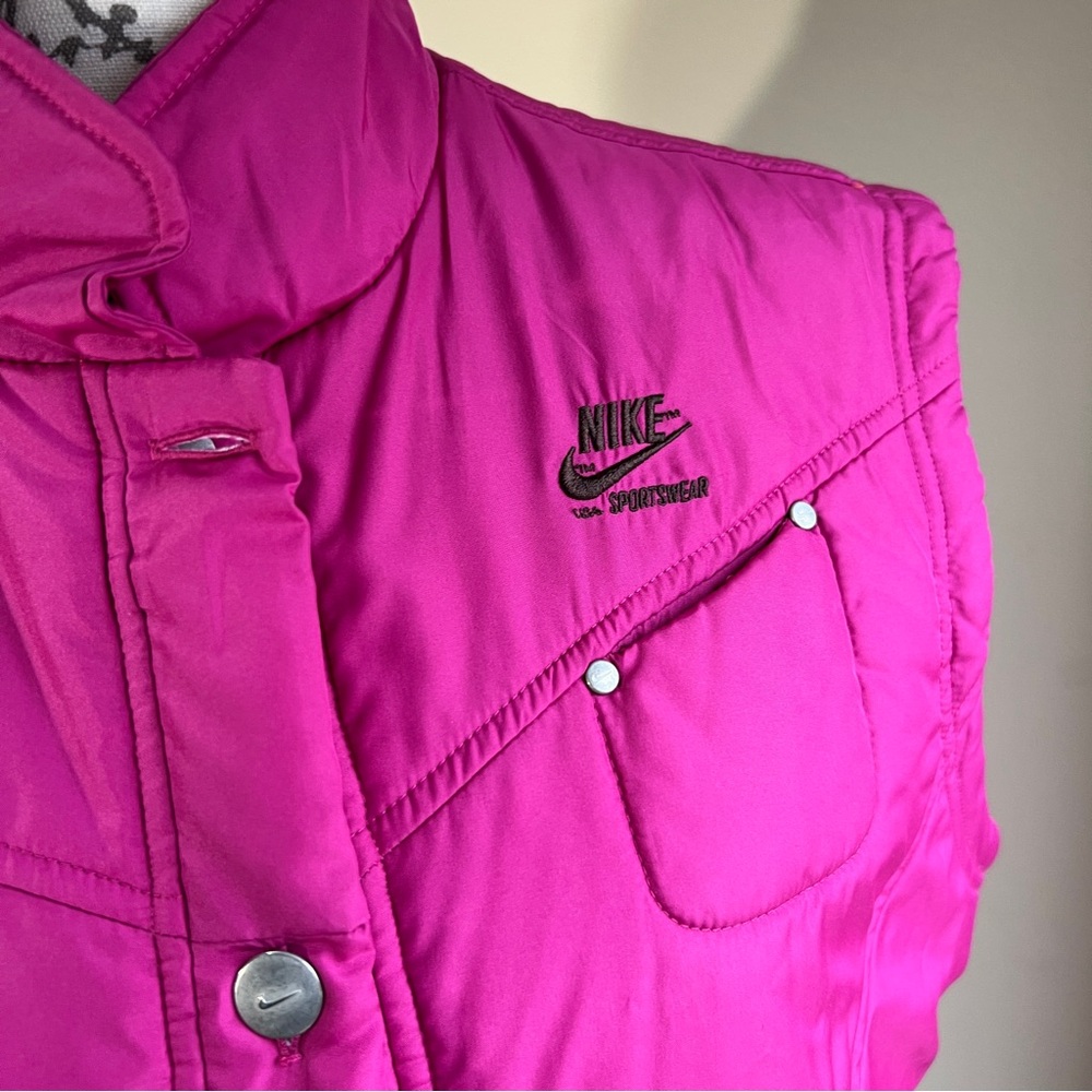 Nike Sportswear Women's Polyester Vest Size Fushia Button-Up XL - Picture 5 of 7